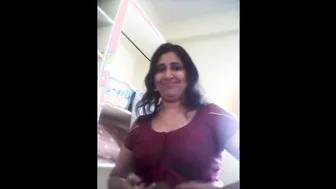 Chubby Desi Aunty Undressing Showing Off Her Huge Tits Solo