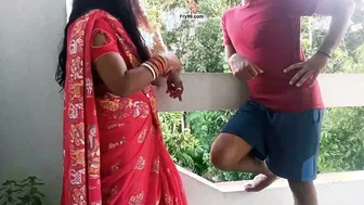 Balcony Seduction Turns Hardcore Fucking My Aunty In Hindi