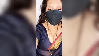 Married Aunty Stripping Saree And Blouse Teasing On Webcam