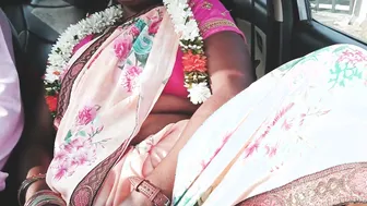 Horny Milf Fucking Her Man Inside The Car Wearing Saree