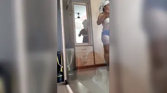 Curvy Aunty Getting Dressed After Bath Caught On Hidden Cam