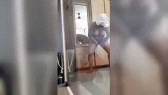 Curvy Aunty Getting Dressed After Bath Caught On Hidden Cam