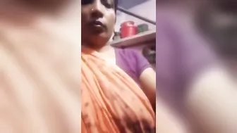 Naughty Aunty Flashing Her Big Natural Tits Outdoors