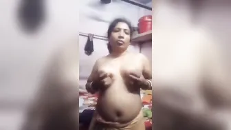 Naughty Aunty Flashing Her Big Natural Tits Outdoors