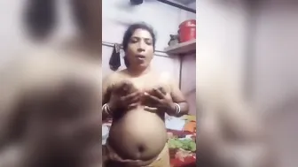 Naughty Aunty Flashing Her Big Natural Tits Outdoors