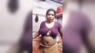 Naughty Aunty Flashing Her Big Natural Tits Outdoors