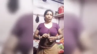 Naughty Aunty Flashing Her Big Natural Tits Outdoors