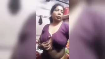 Naughty Aunty Flashing Her Big Natural Tits Outdoors
