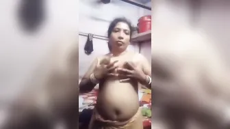 Naughty Aunty Flashing Her Big Natural Tits Outdoors