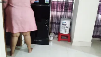 Bent Over Aunty Getting Surprise Fucked From Behind Fridge