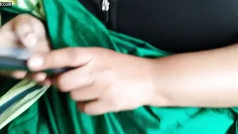 Green Saree Aunty Fucking Neighbor While Watching Porn Moaning