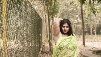 Watching Her Flaunt Deep Cleavage Outdoors In Tight Saree