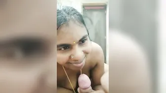 Curvy South Indian Milf Giving Wet Sloppy Blowjob On Camera