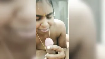 Curvy South Indian Milf Giving Wet Sloppy Blowjob On Camera