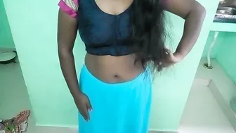 Tamil Milf Teasing In Tight Blouse Before Getting Stripped