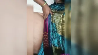 Tamil Aunty Lifting Saree Pressing My Head Down To Eat Her Out