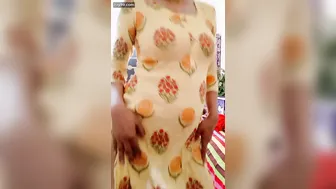 Older Aunty Strips Down Showing Off Her Body To Young Stud