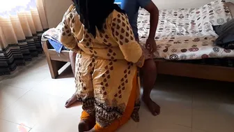 Catching Him Jerking Off So Horny Aunty Rides His Hard Cock