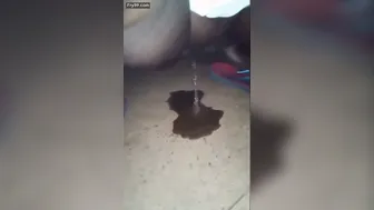 Lankan Aunty Squatting Outdoor And Pissing All Over The Place