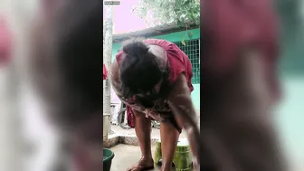Bengali Village Milf Bathing Outdoors Caught On Hidden Cam