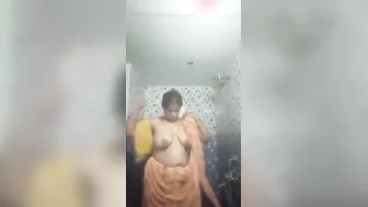 Curvy Aunty Soaping Her Thick Body In The Shower