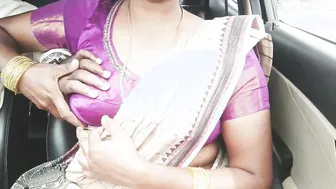 Telugu Stepmom Dirty Talking While Getting Fucked In Car