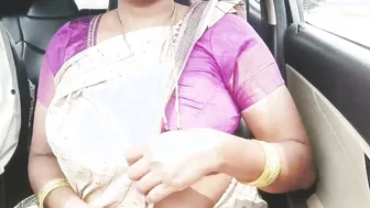Telugu Stepmom Dirty Talking While Getting Fucked In Car