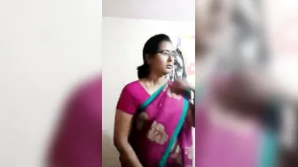 Gorgeous Wife Removing Her Saree Getting Naked In Bathroom