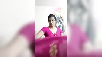 Gorgeous Wife Removing Her Saree Getting Naked In Bathroom
