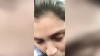 Slutty Aunty Giving Messy Blowjob In Car With Boyfriend