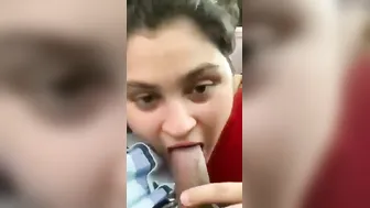 Slutty Aunty Giving Messy Blowjob In Car With Boyfriend