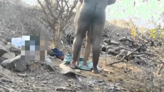 Village Aunty Getting Nailed Outdoors Behind Her House