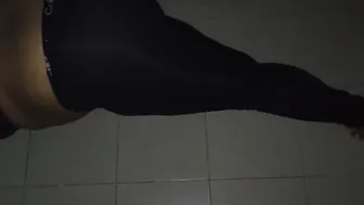 Hot Desi Aunty Working Out Showing Off Her Thick Round Ass