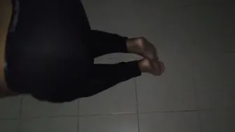 Hot Desi Aunty Working Out Showing Off Her Thick Round Ass
