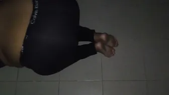 Hot Desi Aunty Working Out Showing Off Her Thick Round Ass