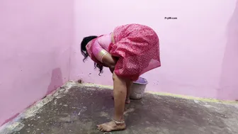 Cleaning Lady Getting Railed By Young Stud On Kitchen Floor