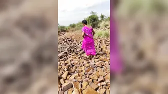 Horny Aunty Riding Young Dick Outdoors In Risky Public Sex