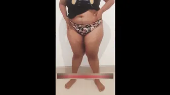 Thick Indian Aunty Stripping And Showing Off Her Goods