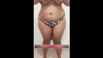 Thick Indian Aunty Stripping And Showing Off Her Goods