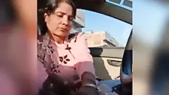 Punjabi Aunty Jerking Him Off In Public Until He Explodes