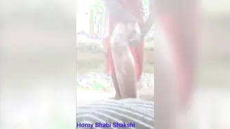Village Milf Bathing Topless Outdoors Caught On Hidden Cam