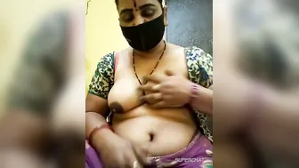 Chubby Aunty Flashing Her Big Tits And Pussy In Bathroom