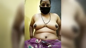 Chubby Aunty Flashing Her Big Tits And Pussy In Bathroom