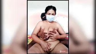 Sri Lankan Aunty Getting Her Big Milkers Massaged Roughly