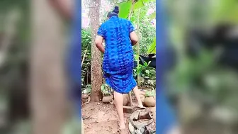 Desi Aunty Bending Over Doing Garden Work Flashing Everything