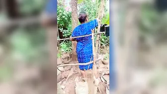 Desi Aunty Bending Over Doing Garden Work Flashing Everything