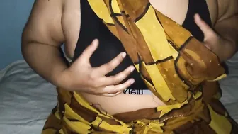 Hindu Aunty Getting Heated After Puja Pressing Her Tits Hard