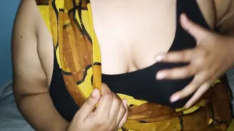 Hindu Aunty Getting Heated After Puja Pressing Her Tits Hard