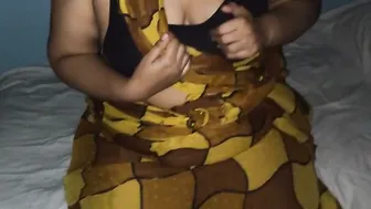 Hindu Aunty Getting Heated After Puja Pressing Her Tits Hard