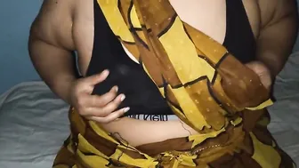 Hindu Aunty Getting Heated After Puja Pressing Her Tits Hard